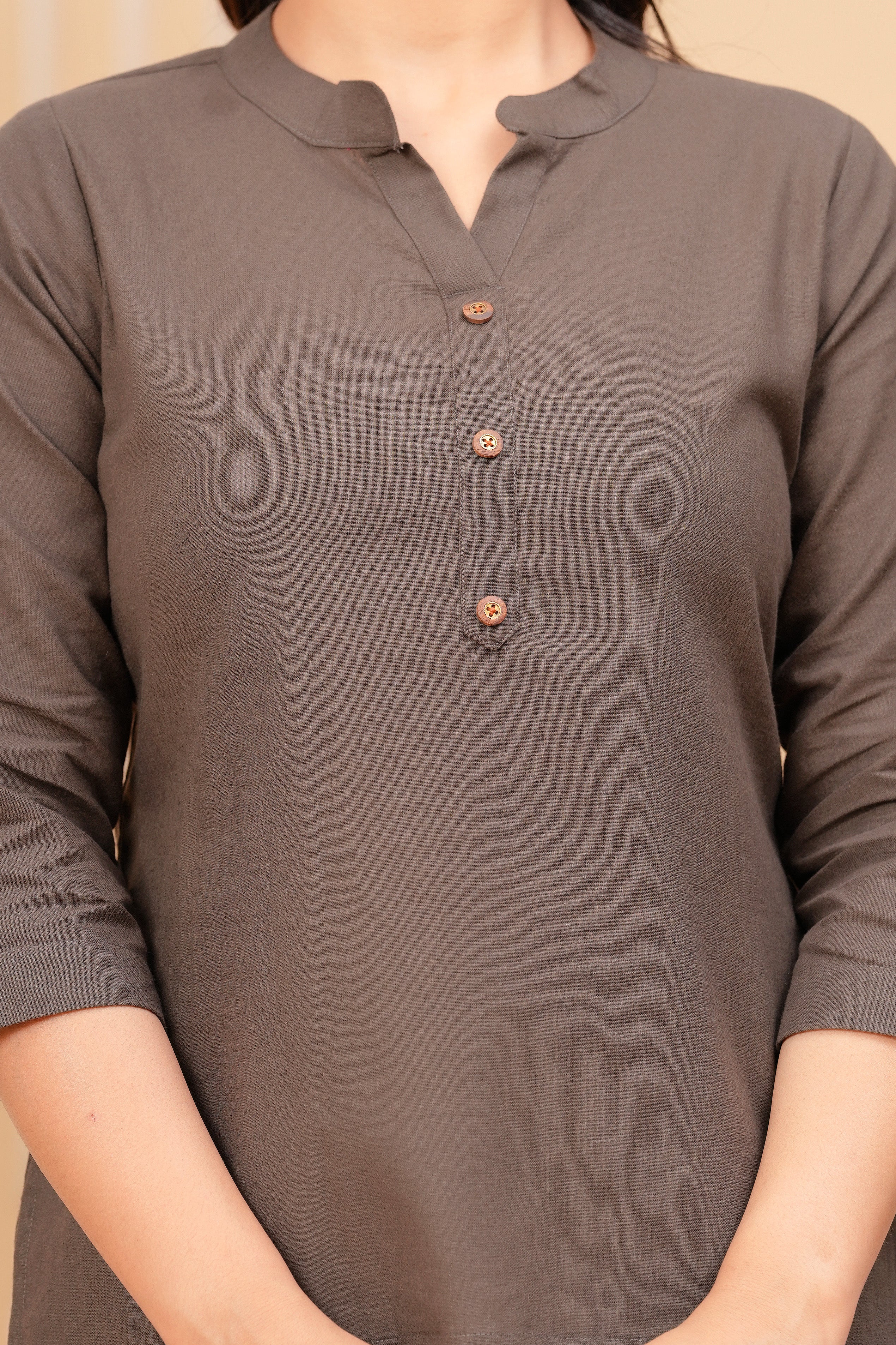 Linen Solid Short Kurta